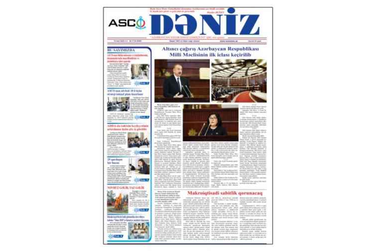 &ldquo;Dəniz&rdquo; qəzetinin n&ouml;vbəti n&ouml;mrəsi işıq &uuml;z&uuml; g&ouml;r&uuml;b
