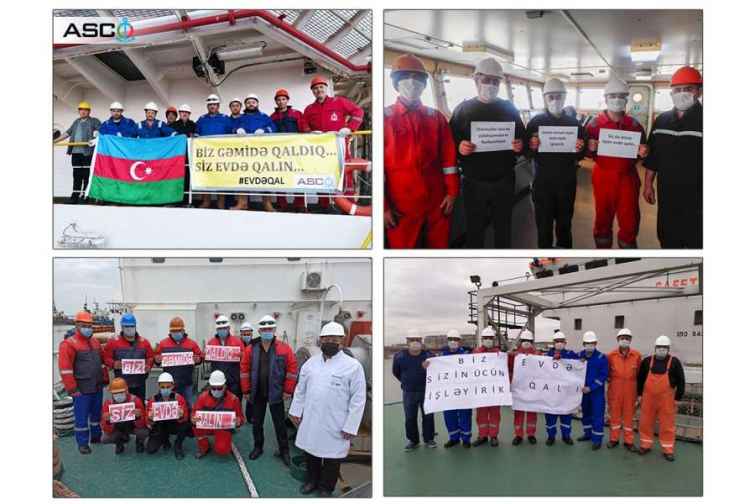 Dəniz&ccedil;ilər #evdəqal aksiyasına qoşulublar