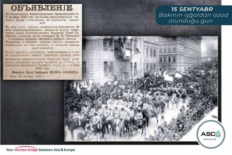 15 Sentyabr - Bakının işğaldan azad olunması