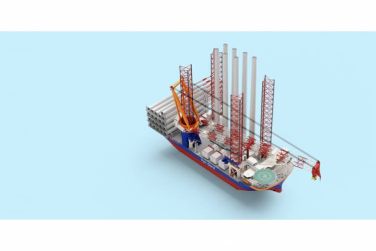 Dənizdə ağır konstruksiyaların quraşdırılması üçün kran gəmisi inşa edilir