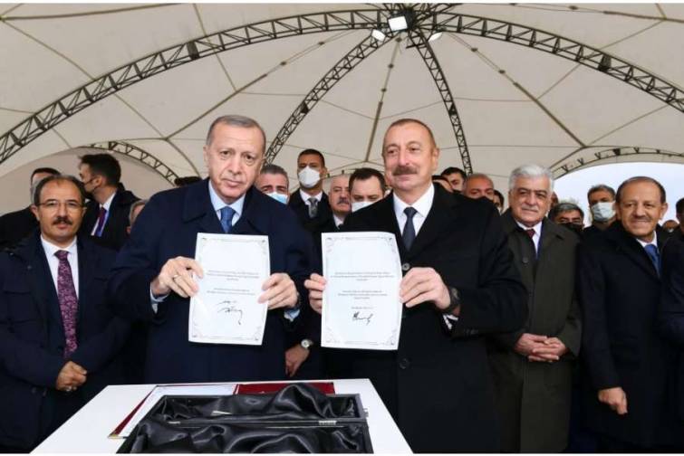 Azərbaycan və T&uuml;rkiyə prezidentləri Horadiz-Cəbrayıl-Zəngilan-Ağbənd avtomobil yolunun (Zəngəzur dəhlizi) təməlini qoyublar