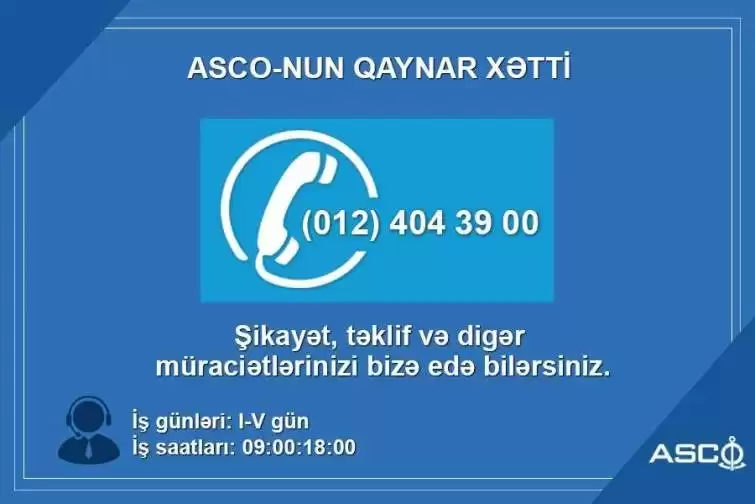 Vətəndaşlar ASCO-nun qaynar xəttindən razıdırlar